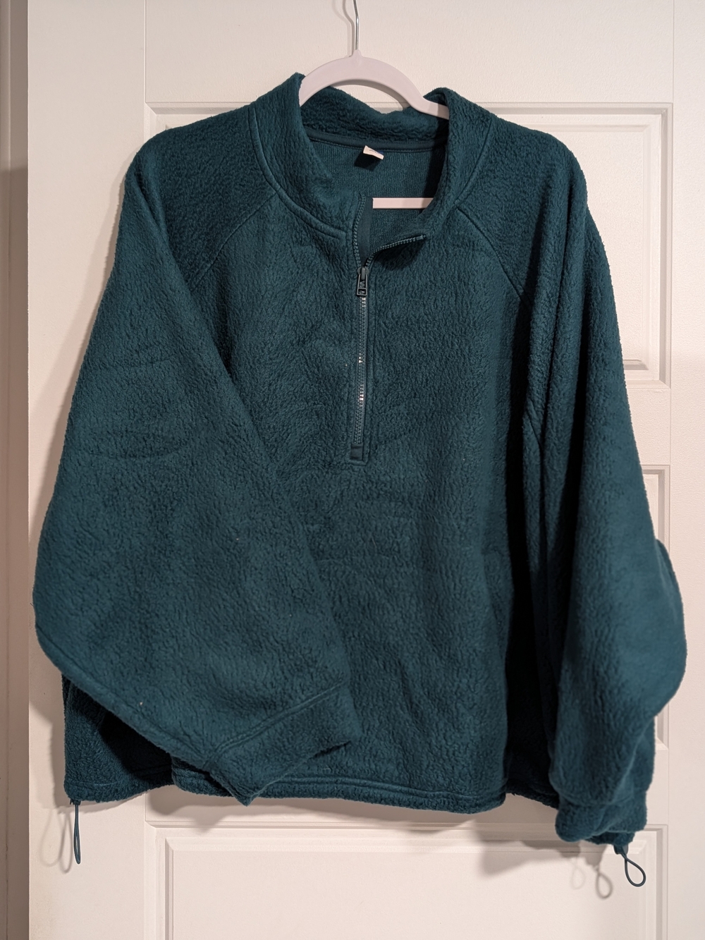 Teal Quarter-Zip Fleece Pullover